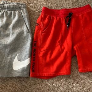 Nike And North Face Fleece Shorts